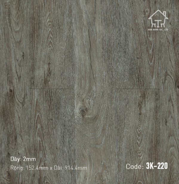 Sàn nhựa dán keo 3K Vinyl K220