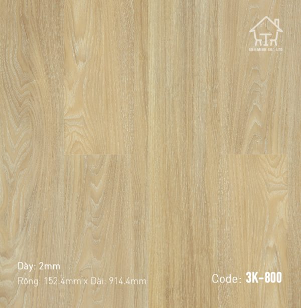 Sàn nhựa dán keo 3K Vinyl K800