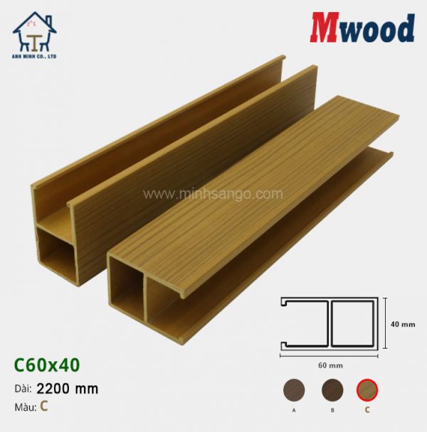 Thanh lam gỗ Mwood C60x40-C