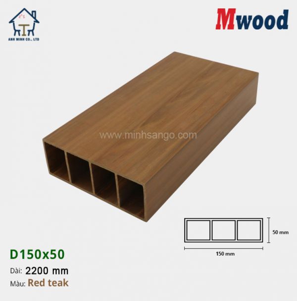 Thanh lam gỗ Mwood D150x50-Red Teak