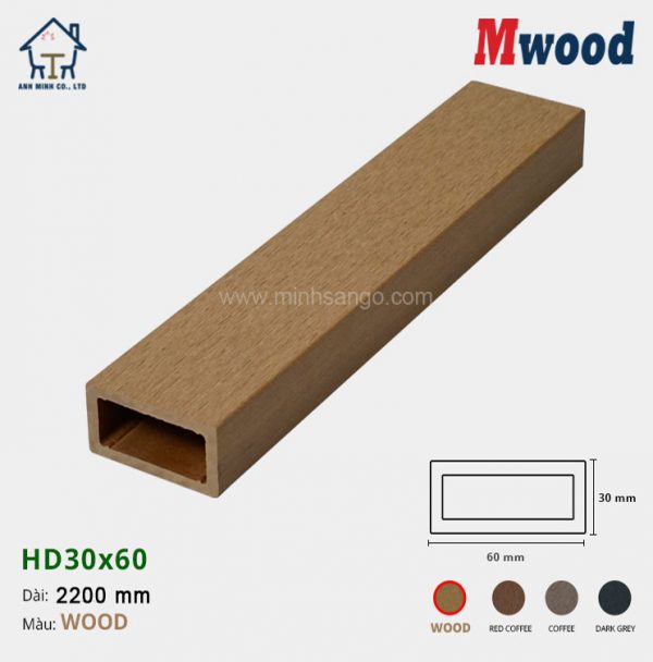 Thanh lam gỗ Mwood HD30x60-Wood