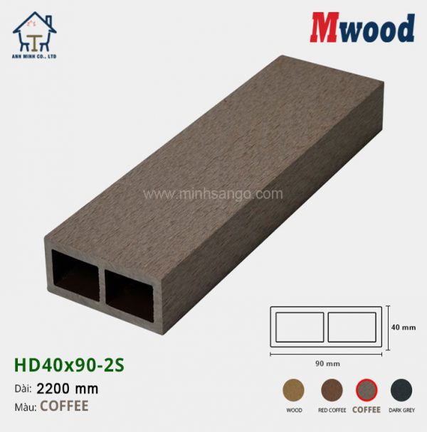 Thanh lam gỗ Mwood HD40x90-2S-Coffee