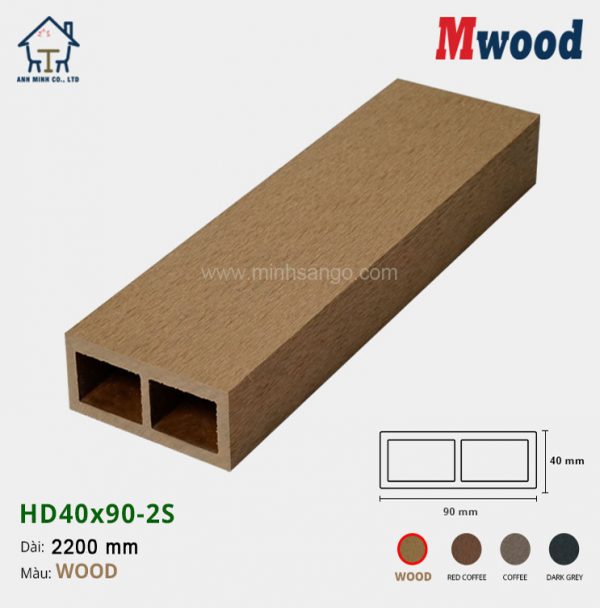 Thanh lam gỗ Mwood HD40x90-2S-Wood