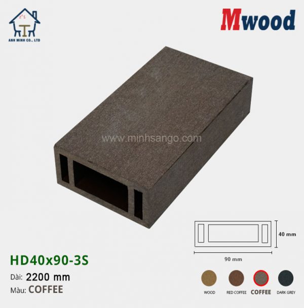 Thanh lam gỗ Mwood HD40x90-3S-Coffee
