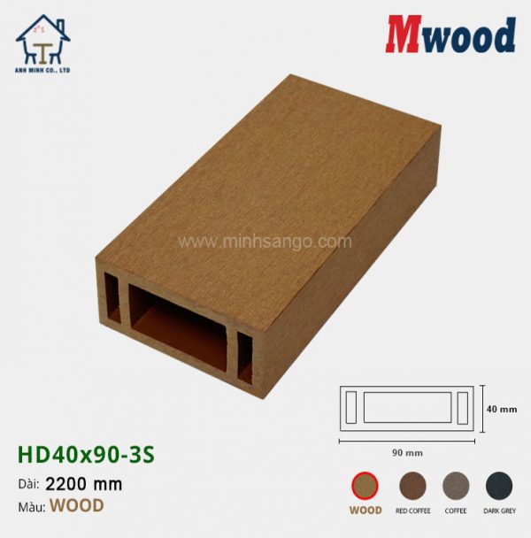 Thanh lam gỗ Mwood HD40x90-3S-Wood