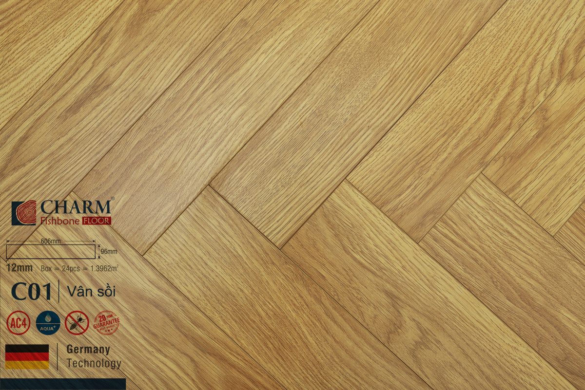 Sàn gỗ công nghiệp xương cá Charmwood