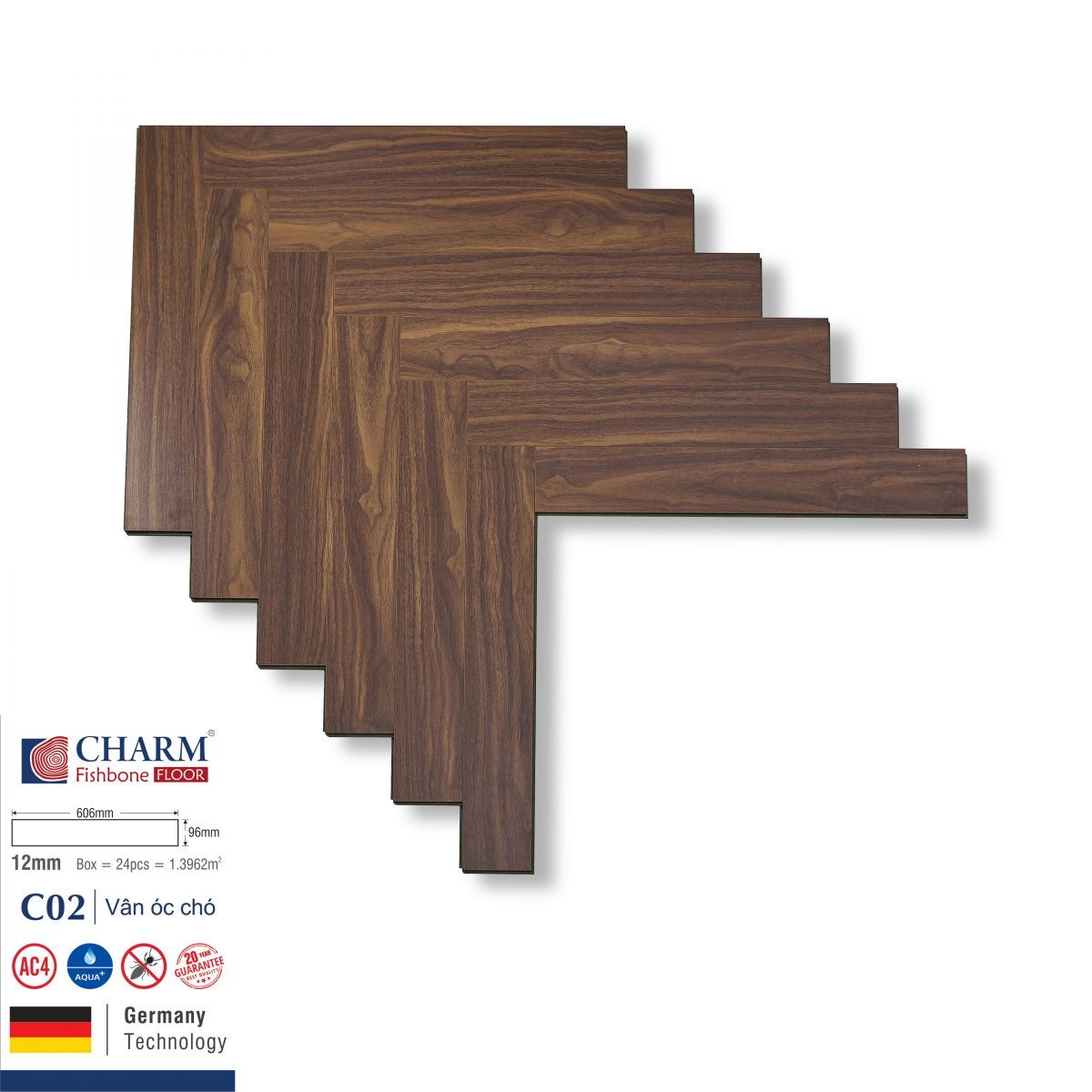 Sàn gỗ công nghiệp xương cá Charmwood