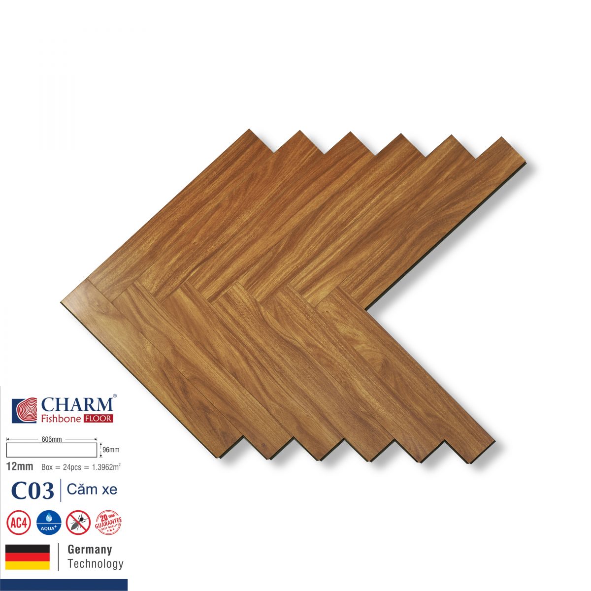 Sàn gỗ công nghiệp xương cá Charmwood