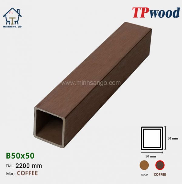 Thanh lam gỗ TPwood B50x50-Coffee
