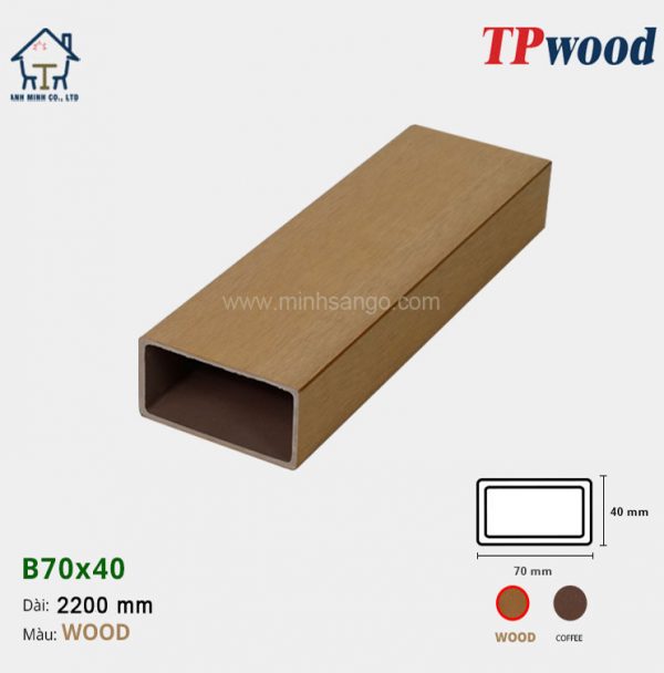 Thanh lam gỗ TPwood B70x40-Wood