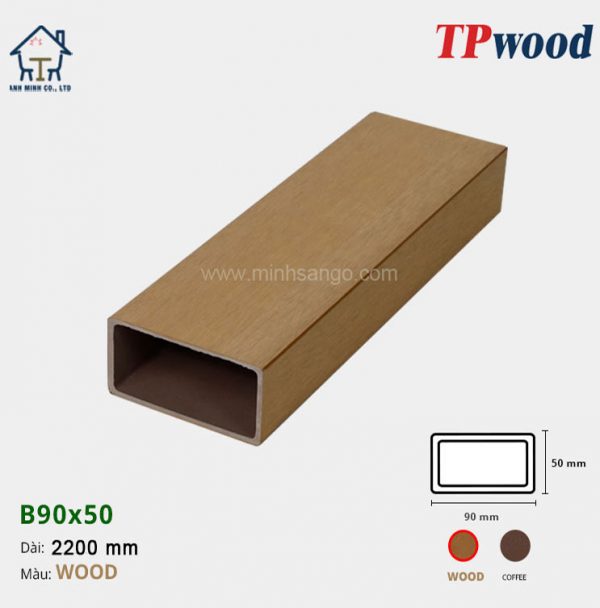 Thanh lam gỗ TPwood B90x50-Wood