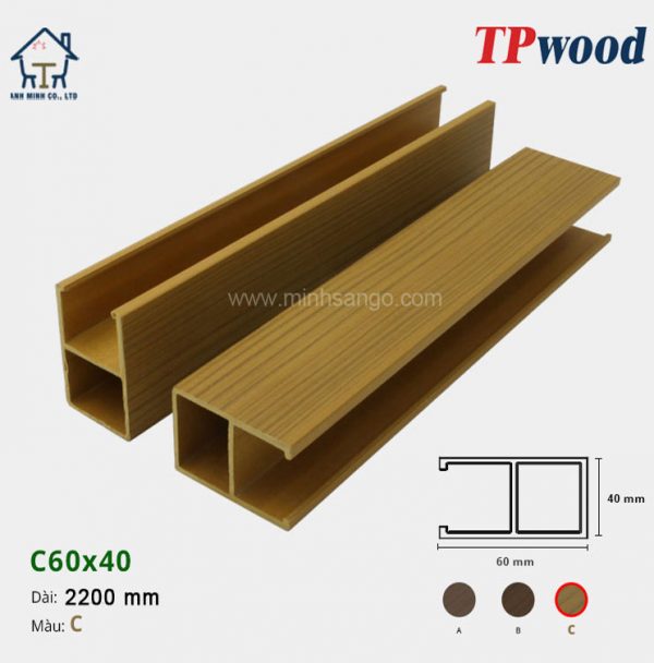 Thanh lam gỗ TPwood C60x40-C