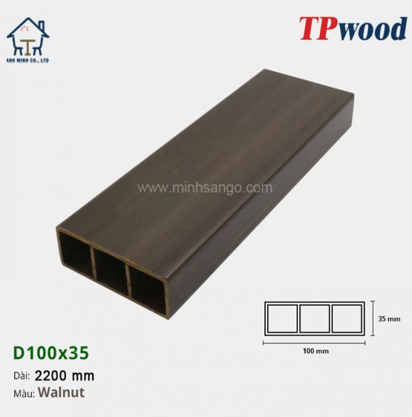 Thanh lam gỗ TPwood D100x35-Walnut