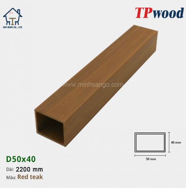 Thanh lam gỗ TPwood D50x40-Red Teak