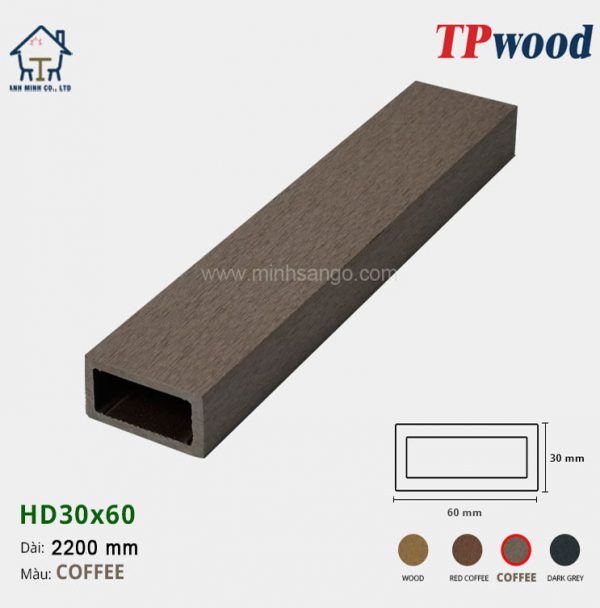 Thanh lam gỗ TPwood HD30x60-Coffee