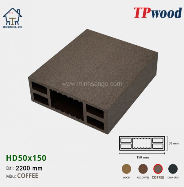Thanh lam gỗ TPwood HD50x150-Coffee