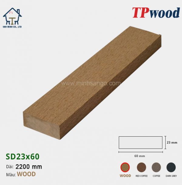 Thanh lam gỗ TPwood SD23x60-Wood