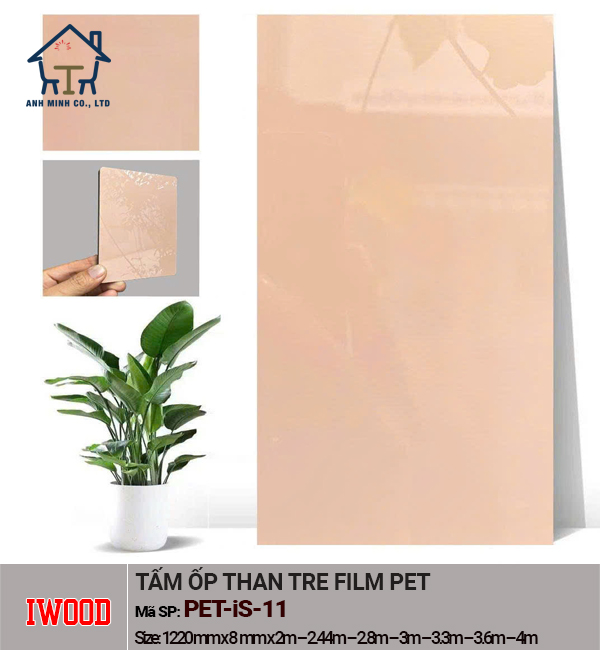 Tấm ốp than tre iWood bề mặt Film PET