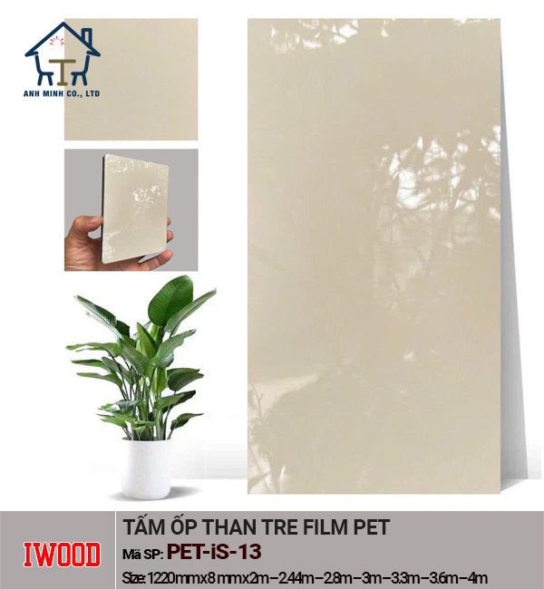 Tấm ốp than tre iWood bề mặt Film PET