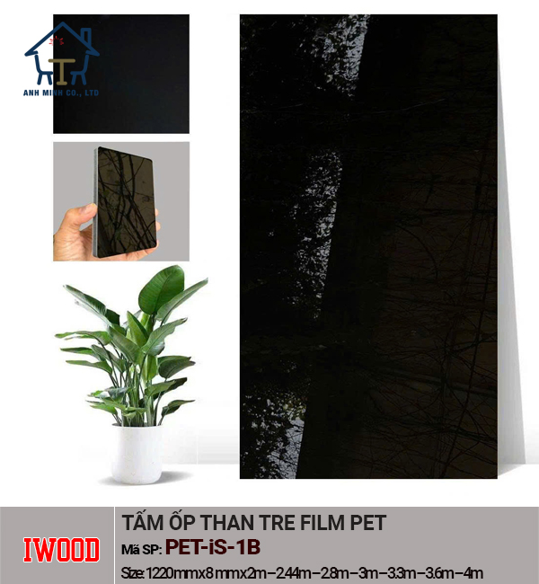 Tấm ốp than tre iWood bề mặt Film PET