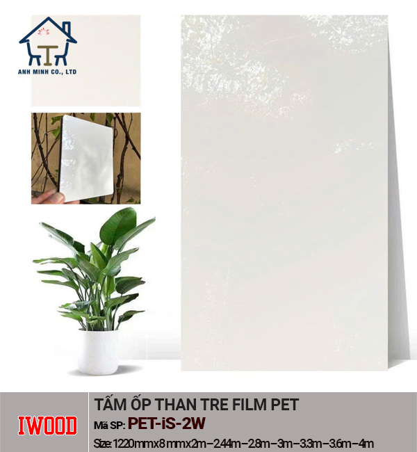 Tấm ốp than tre iWood bề mặt Film PET