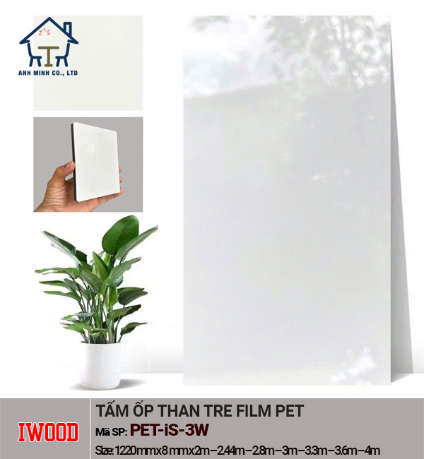 Tấm ốp than tre iWood bề mặt Film PET