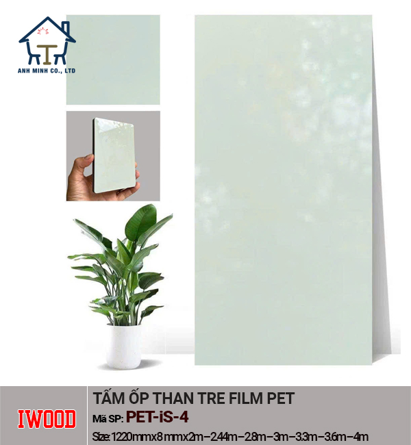 Tấm ốp than tre iWood bề mặt Film PET