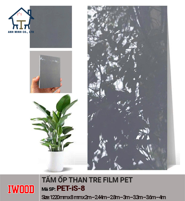 Tấm ốp than tre iWood bề mặt Film PET