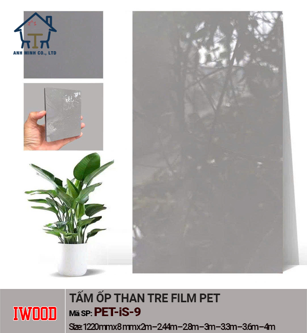 Tấm ốp than tre iWood bề mặt Film PET