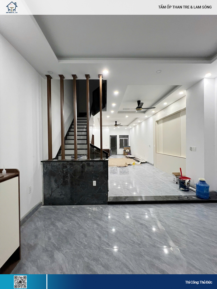 Tấm ốp than tre kết hợp lam sóng