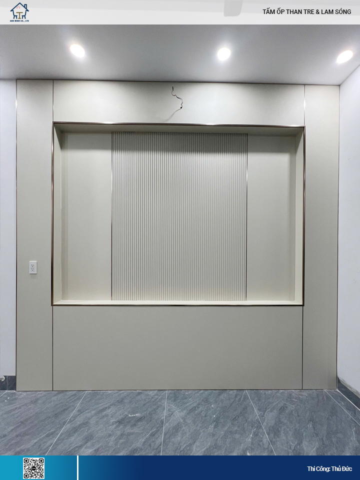 Tấm ốp than tre kết hợp lam sóng