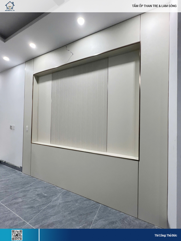 Tấm ốp than tre kết hợp lam sóng