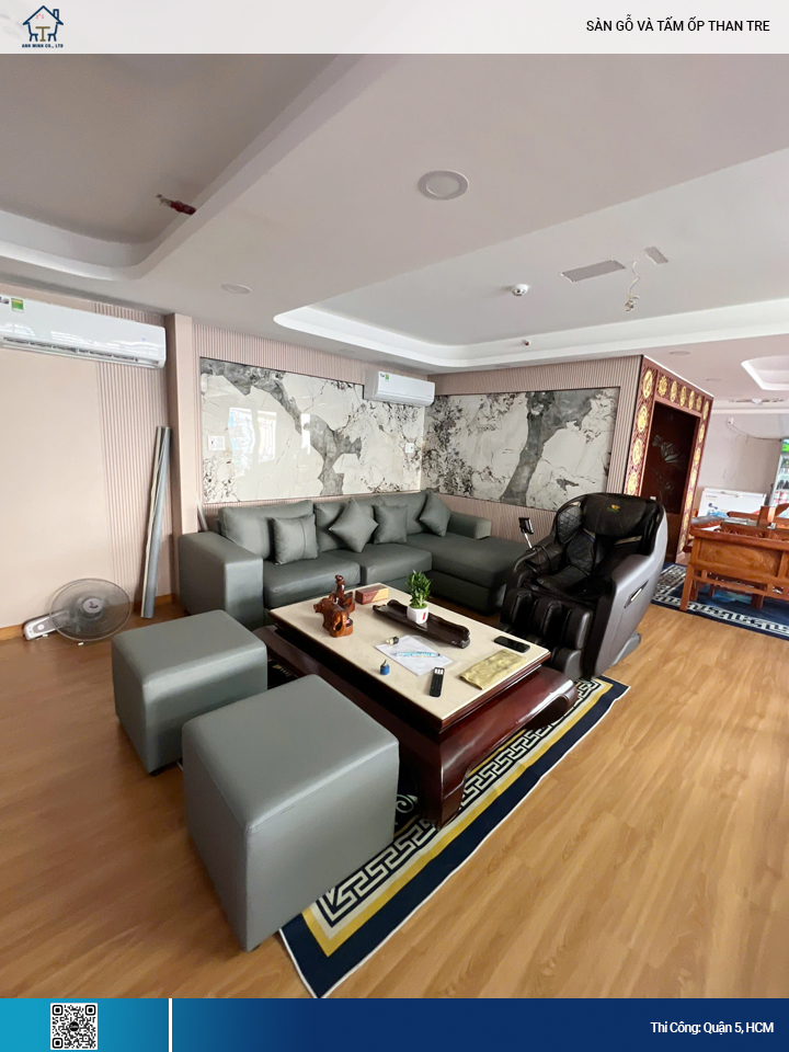 lam sóng – tấm than tre – sàn gỗ