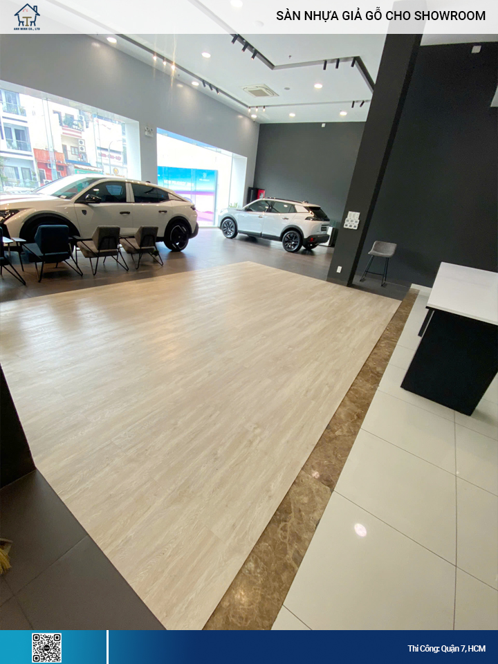 sàn nhựa cho showroom xe tại quận 7
