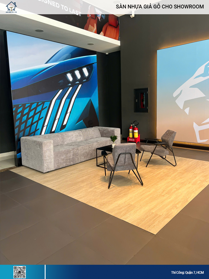 sàn nhựa cho showroom xe tại quận 7