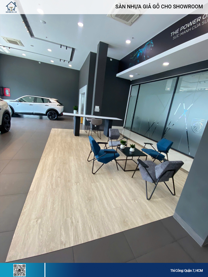 sàn nhựa cho showroom xe tại quận 7