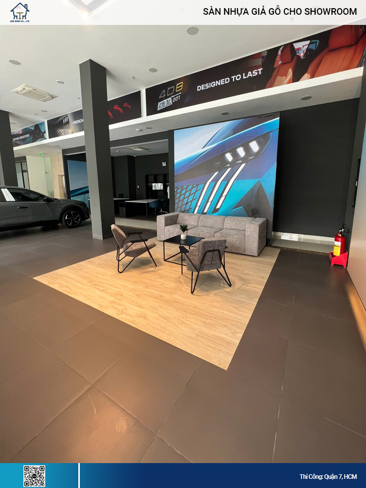 sàn nhựa cho showroom xe tại quận 7